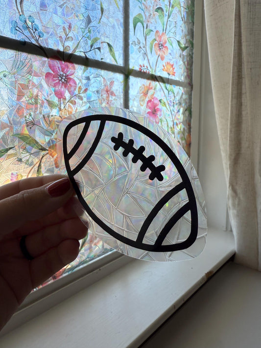 Football Suncatcher | Sports Window Sticker | Suncatcher Window Cling | Rainbow Window Decal