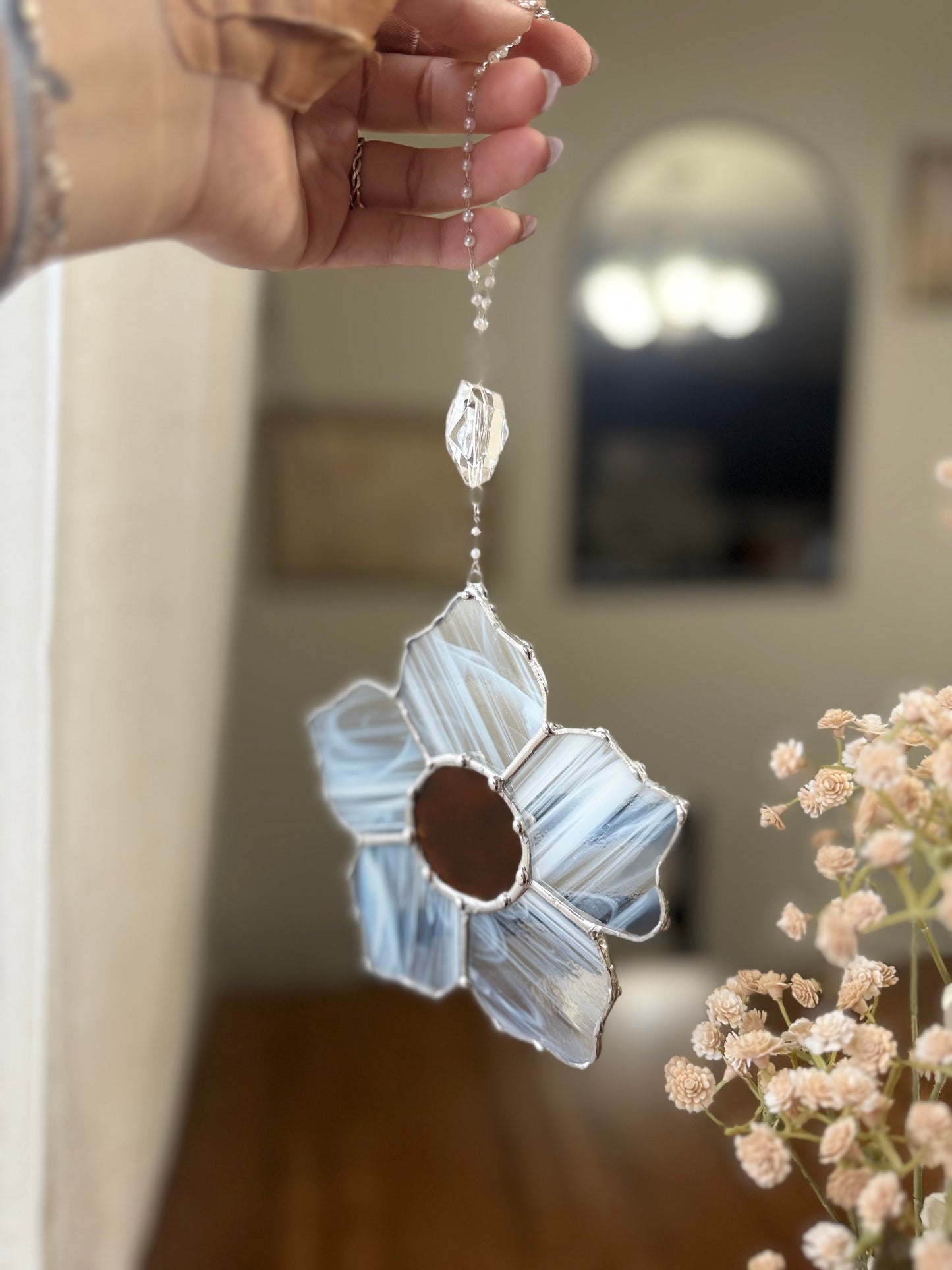 Daisy Stained Glass Suncatcher | Flower Car Accessory Suncatcher