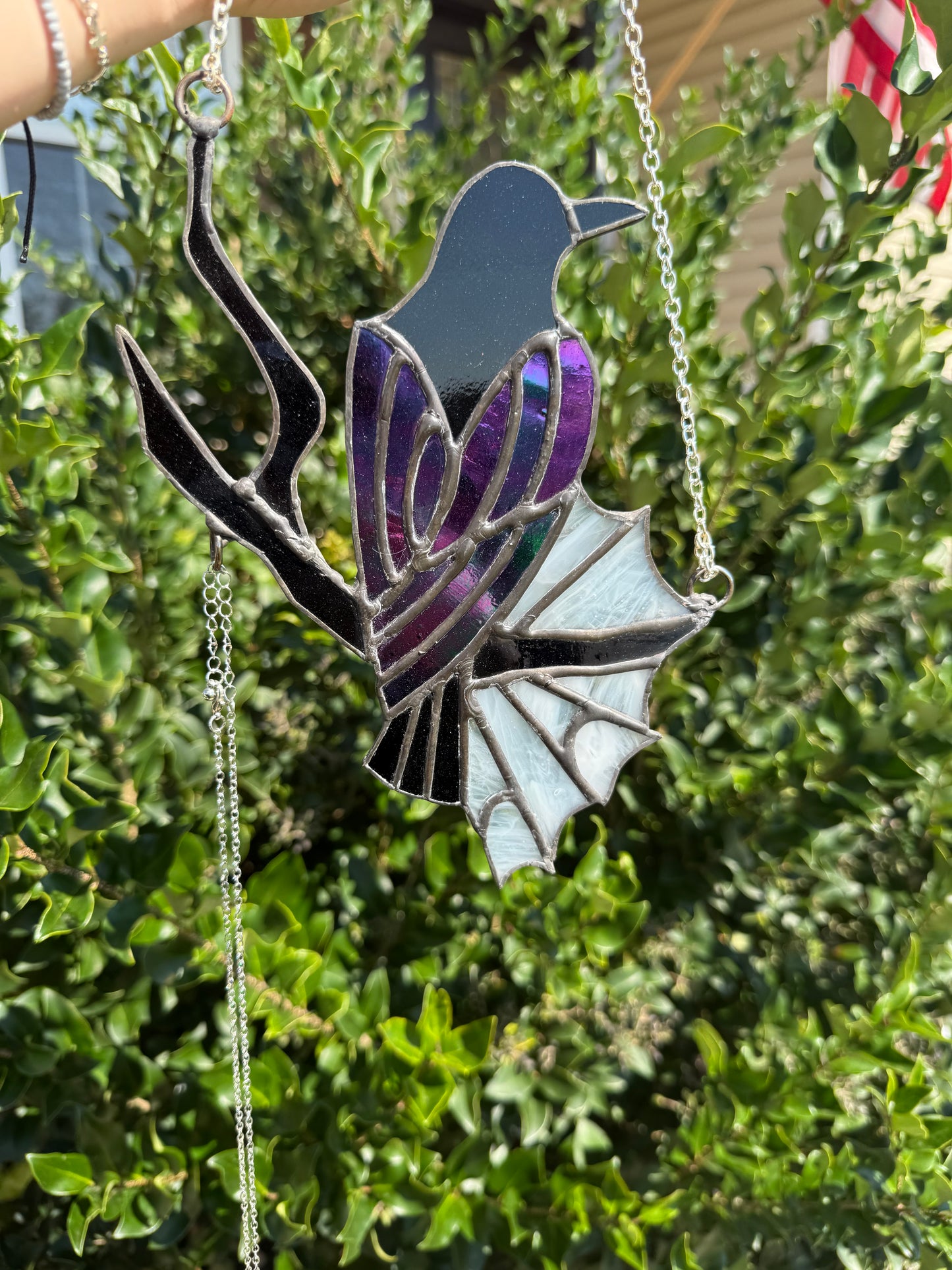 Spiderweb Raven Stained Glass Pattern