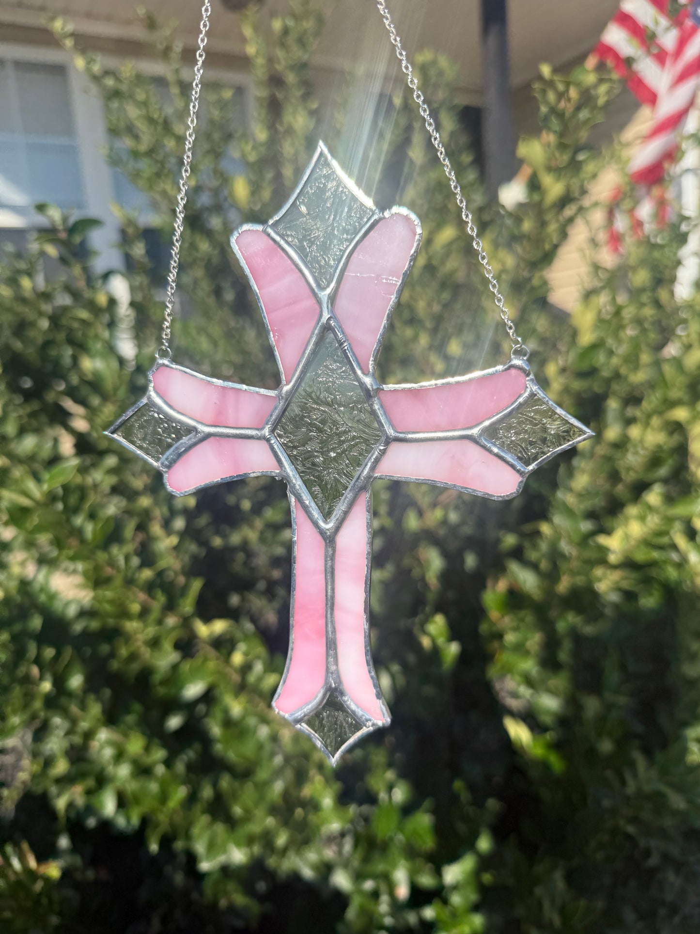 Cross Stained Glass Suncatcher | Religious Glass Cross