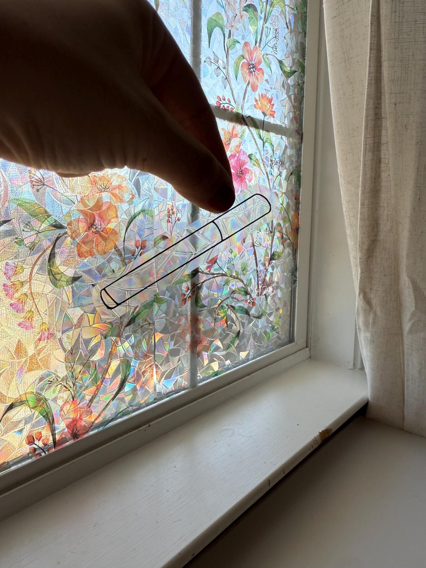 Cigarrette Suncatcher | Gothic Window Sticker | Suncatcher Window Cling | Rainbow Window Decal