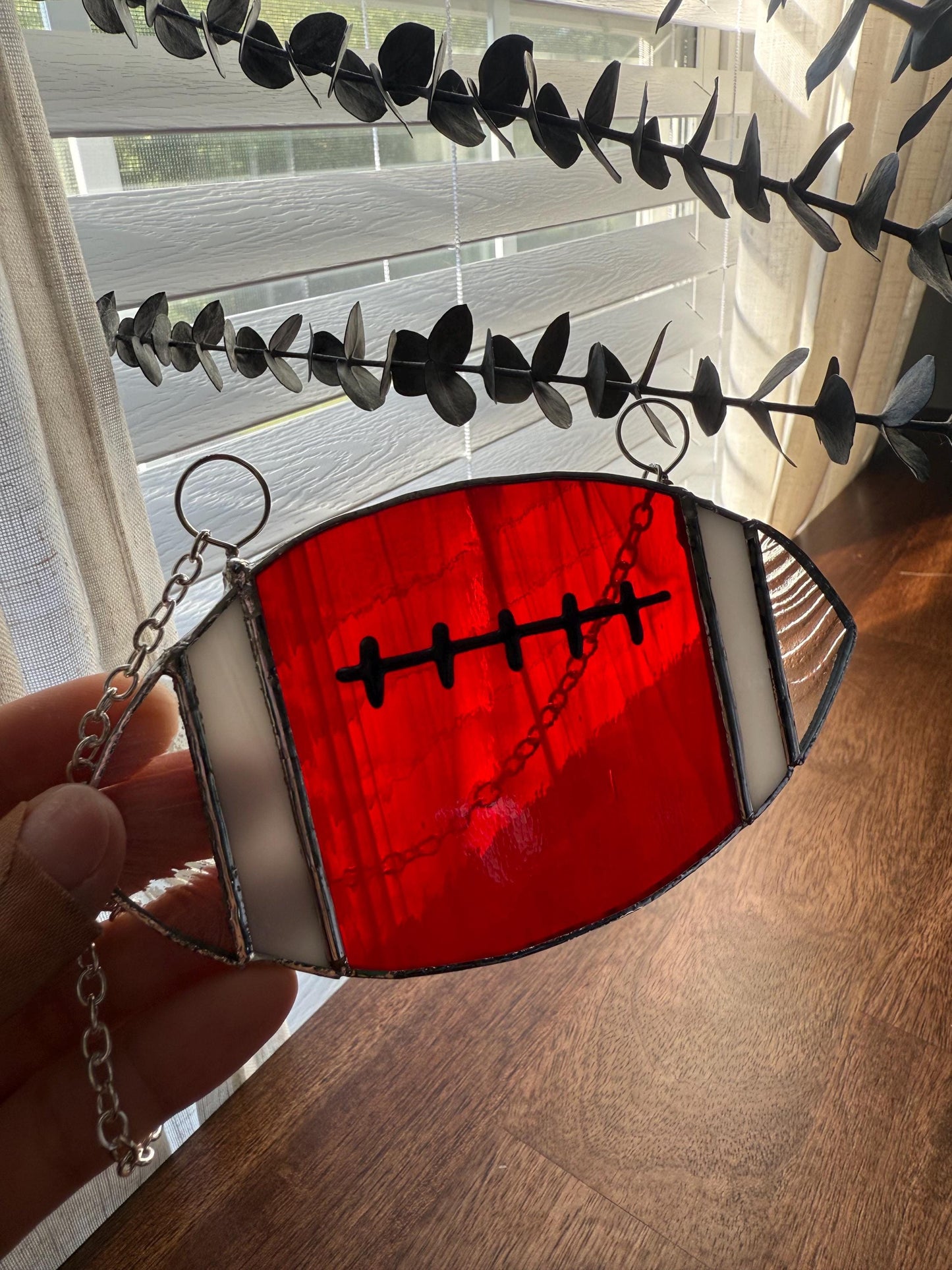Football Stained Glass Suncatcher - Customizable to Team