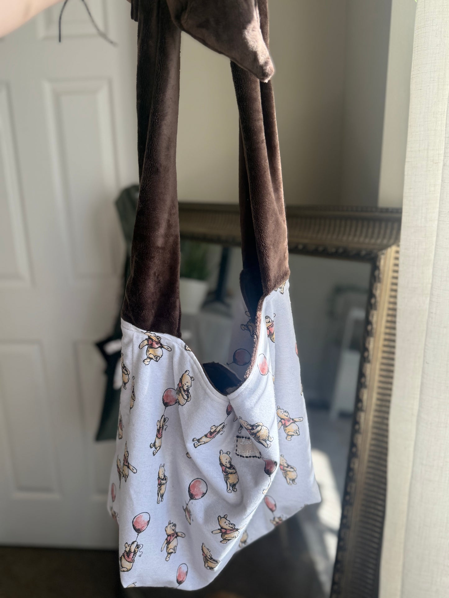 Teddy Bear Cotton Tote Bag | Large Shoulder Bag with Adjustable Strap