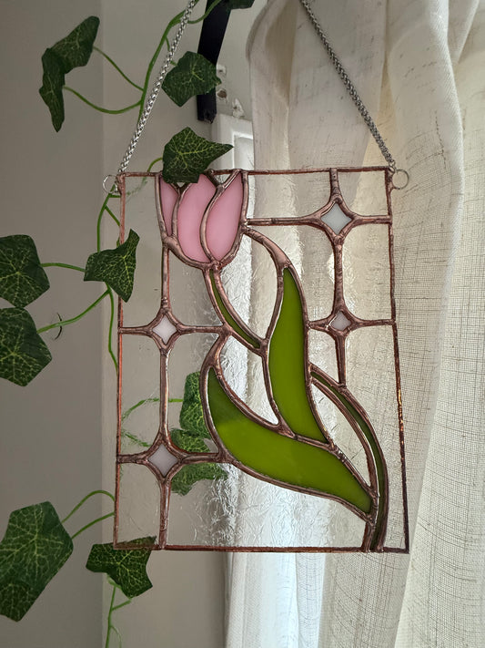 Fairy Tulip Garden Stained Glass Pattern