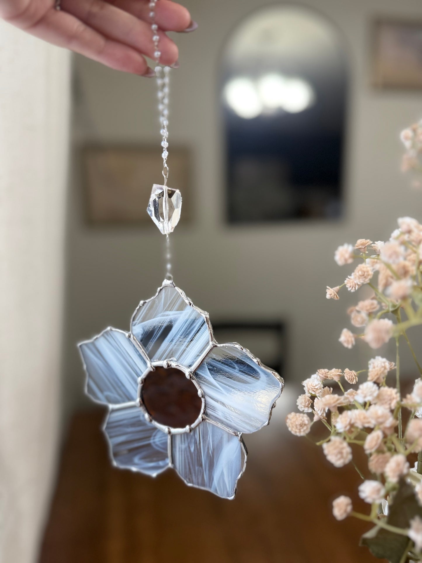 Daisy Stained Glass Suncatcher | Flower Car Accessory Suncatcher