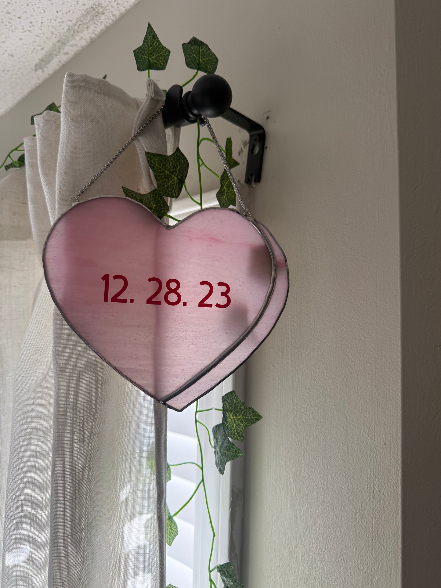Sweethearts Candy Stained Glass Suncatcher | Customizable Conversation Heart