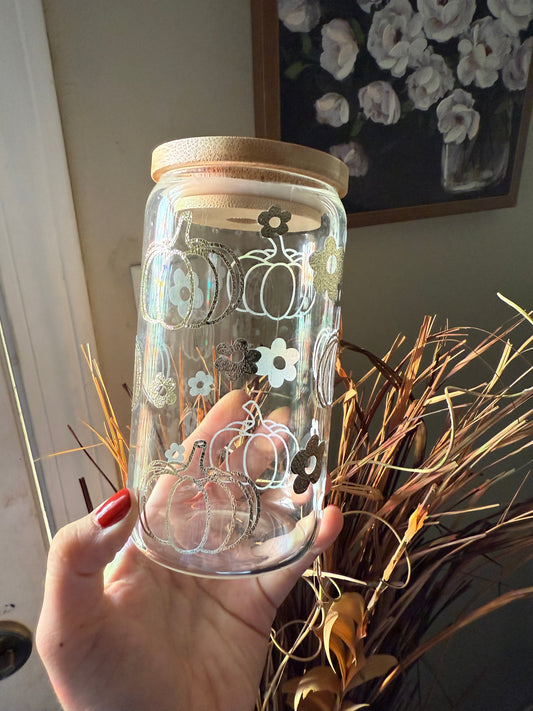 Golden Pumpkin Glass Cup | Pumpkin Cup