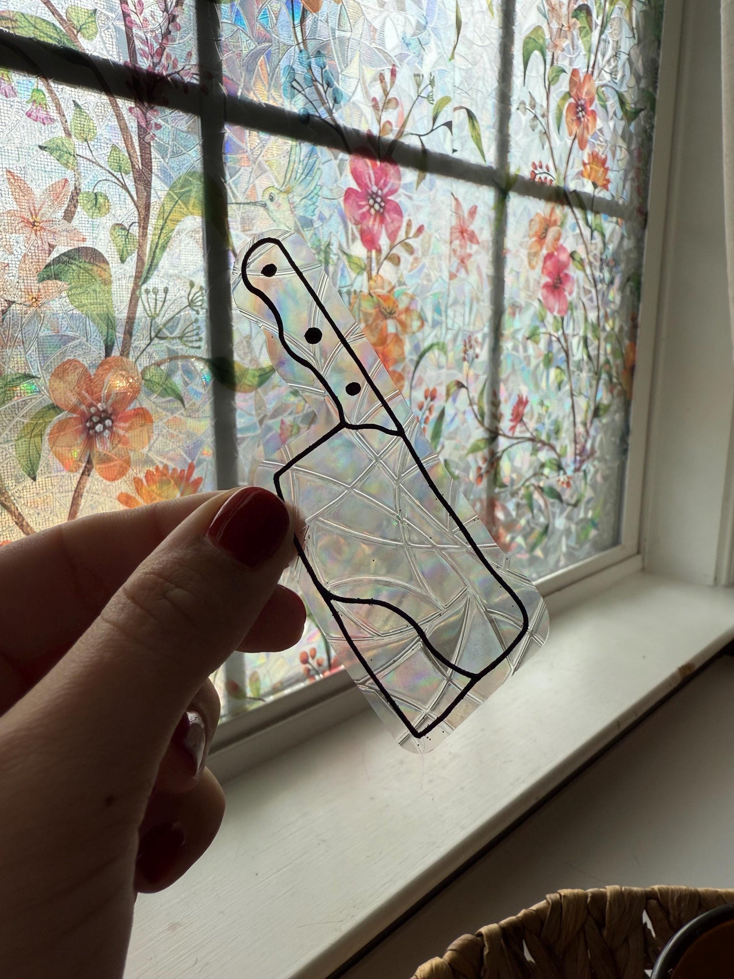 Bloody Knife Suncatcher | Halloween Window Sticker | Suncatcher Window Cling | Rainbow Window Decal