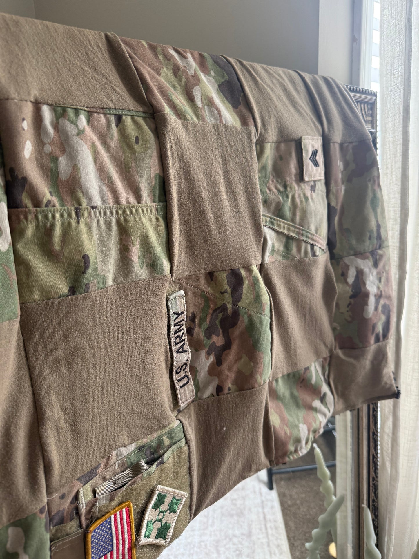 U.S. Army Baby Blanket Keepsake | Personal Army Uniform Keepsake Blanket | Tummy Time Nursery Blanket