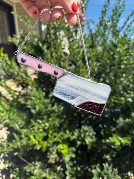 Bloody Knife Stained Glass Suncatcher | Goth Babe Decor