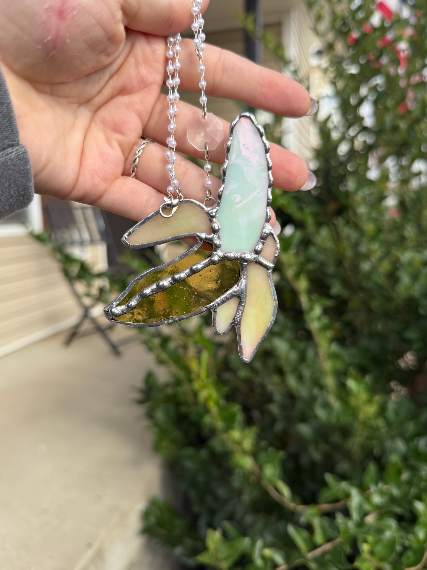 Peeled Banana Stained Glass Suncatcher | Banana Car Accessory Suncatcher