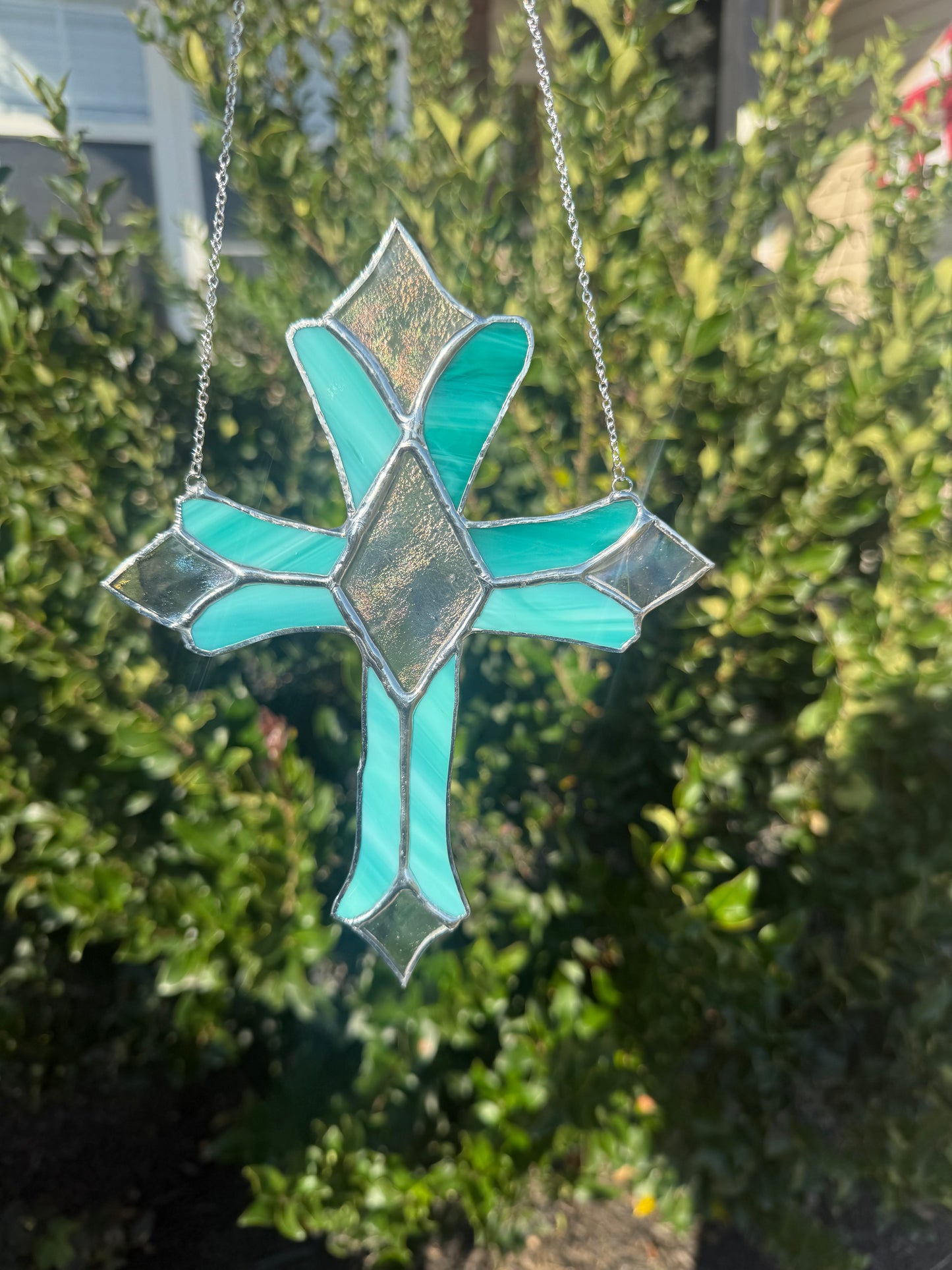 Cross Stained Glass Suncatcher | Religious Glass Cross