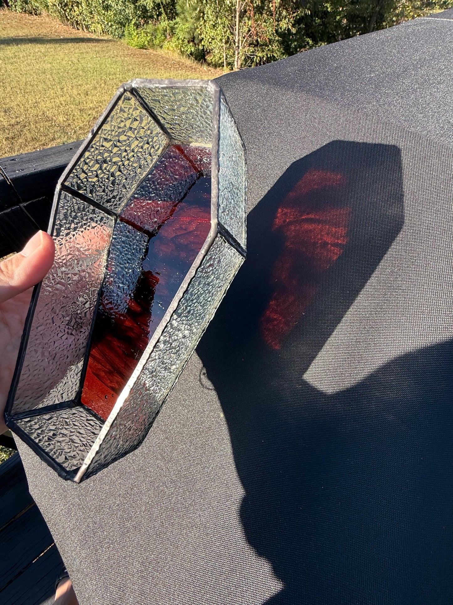 Halloween Coffin Trinket Dish Stained Glass Pattern