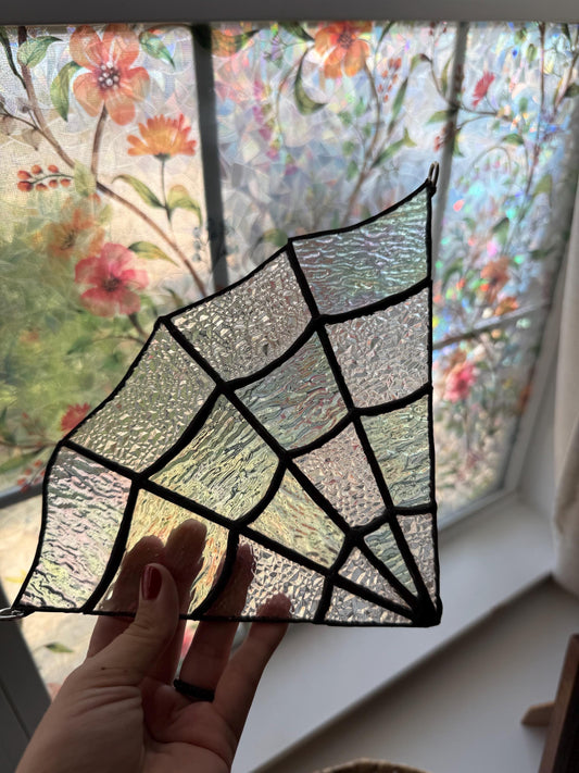 Spiderweb Door Corner Stained Glass Pattern