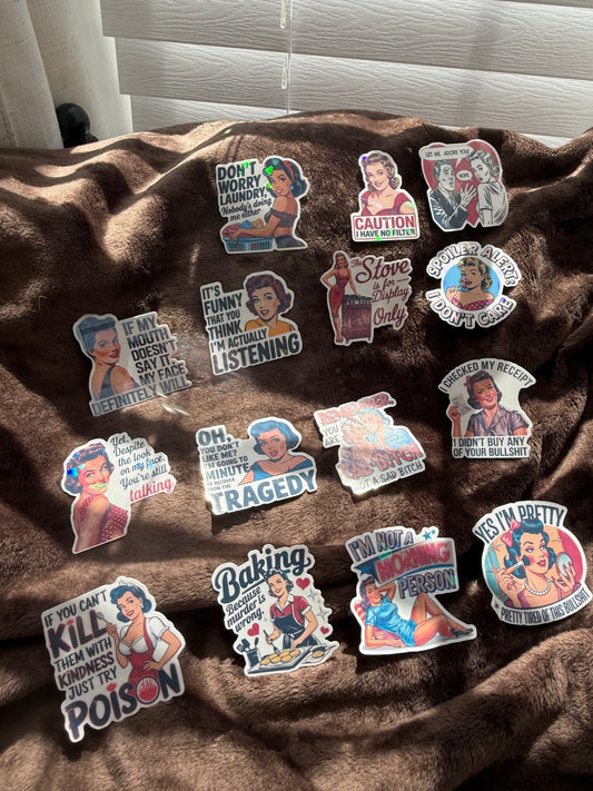 Girlie Holo Laminate Sticker Packs | Funny Vinyl Stickers