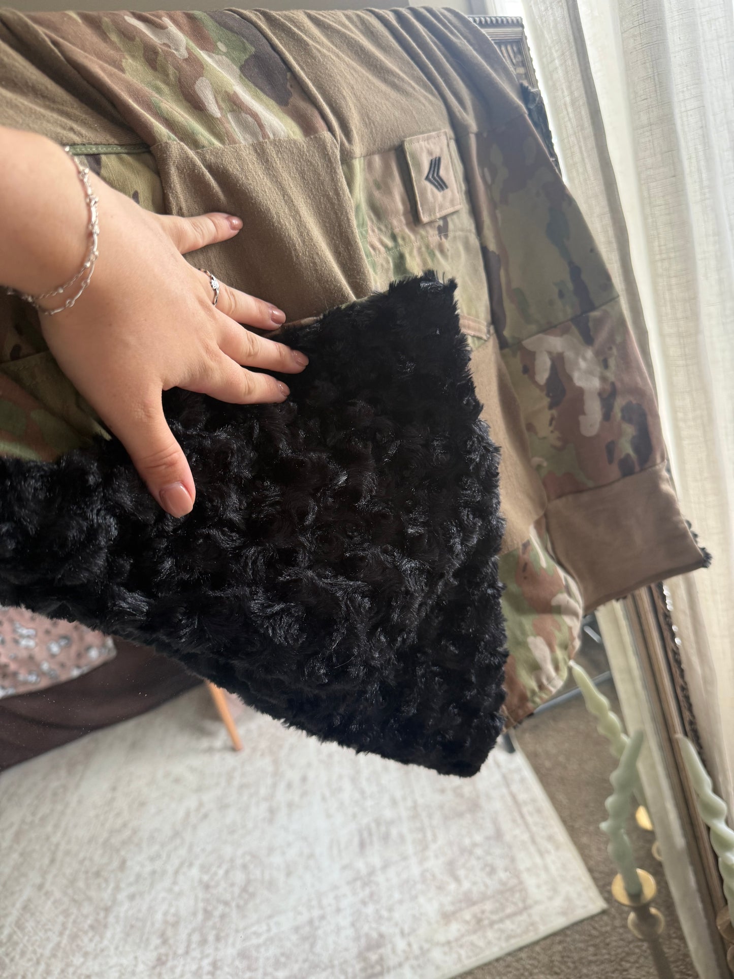 U.S. Army Baby Blanket Keepsake | Personal Army Uniform Keepsake Blanket | Tummy Time Nursery Blanket