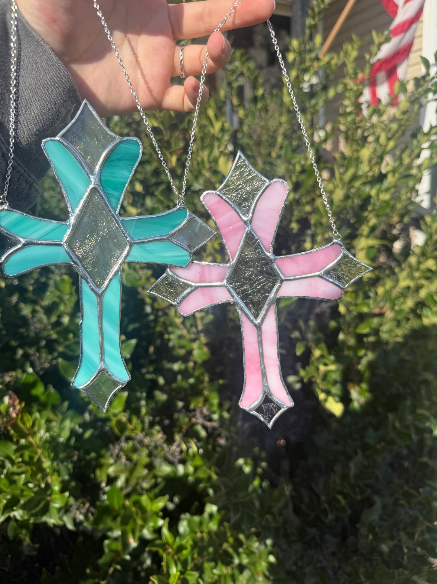 Cross Stained Glass Suncatcher | Religious Glass Cross
