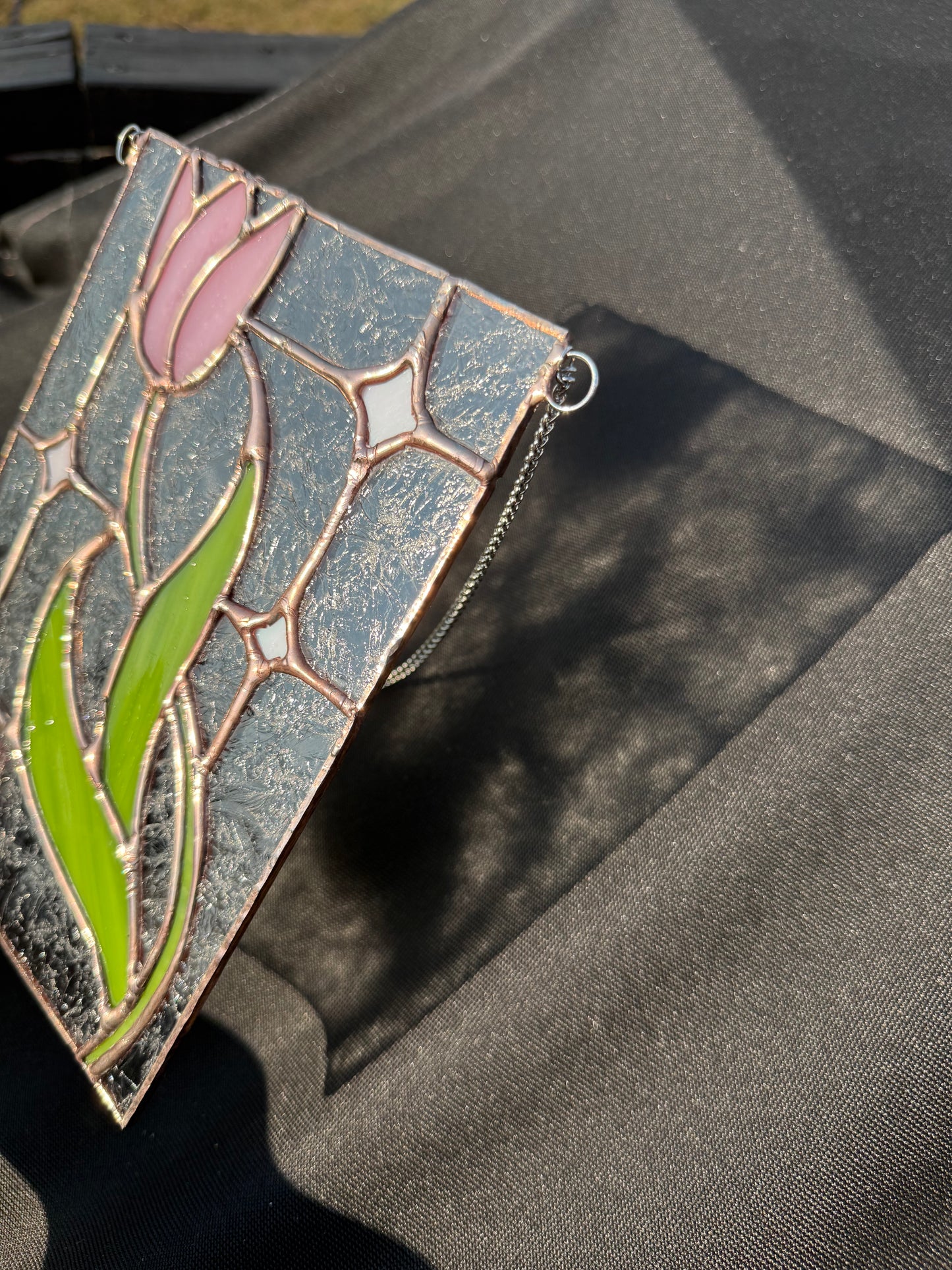 Fairy Tulips Garden Stained Glass Suncatcher