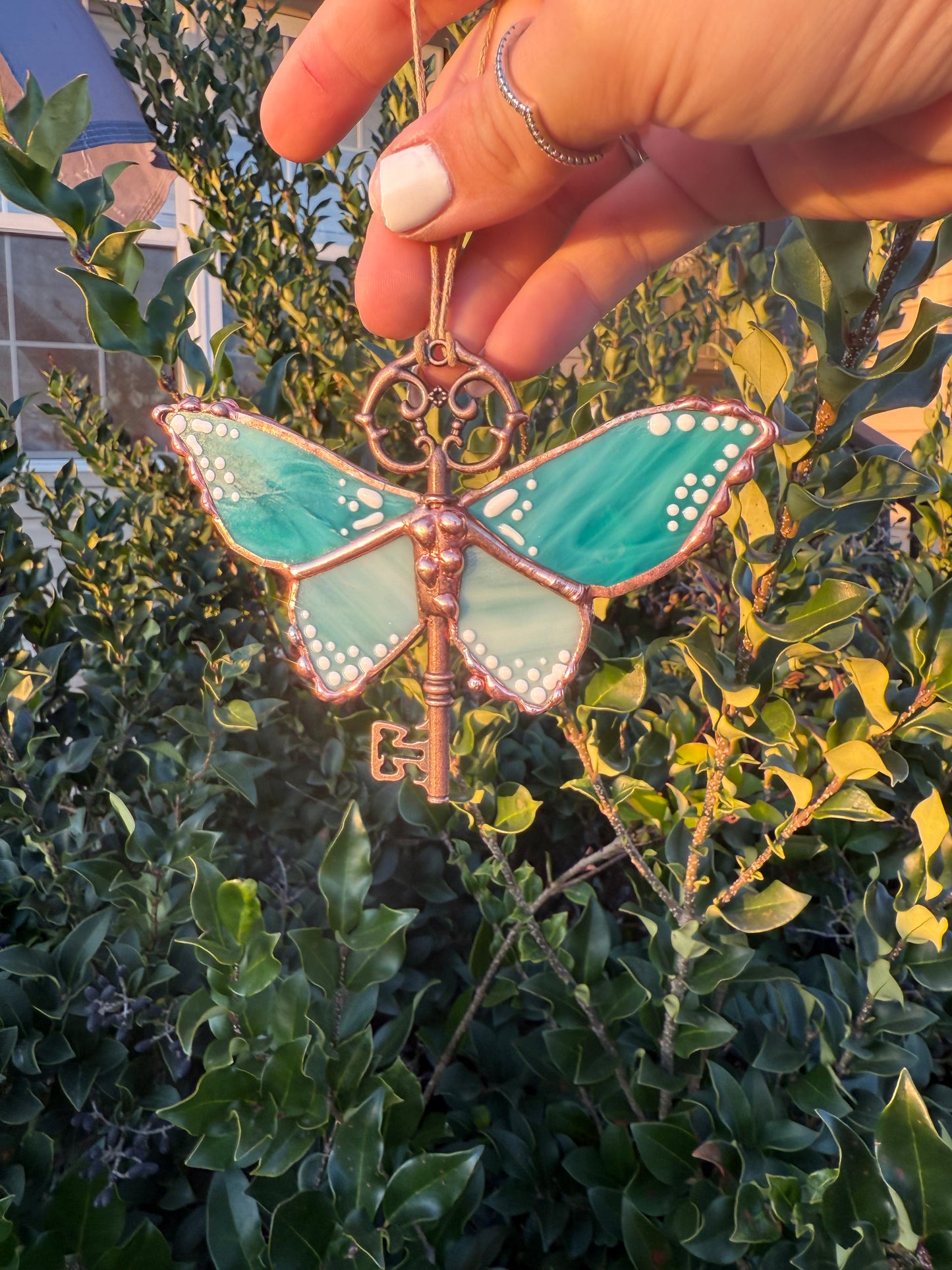 Butterfly Skeleton Key Trinket - Stained Glass Pattern