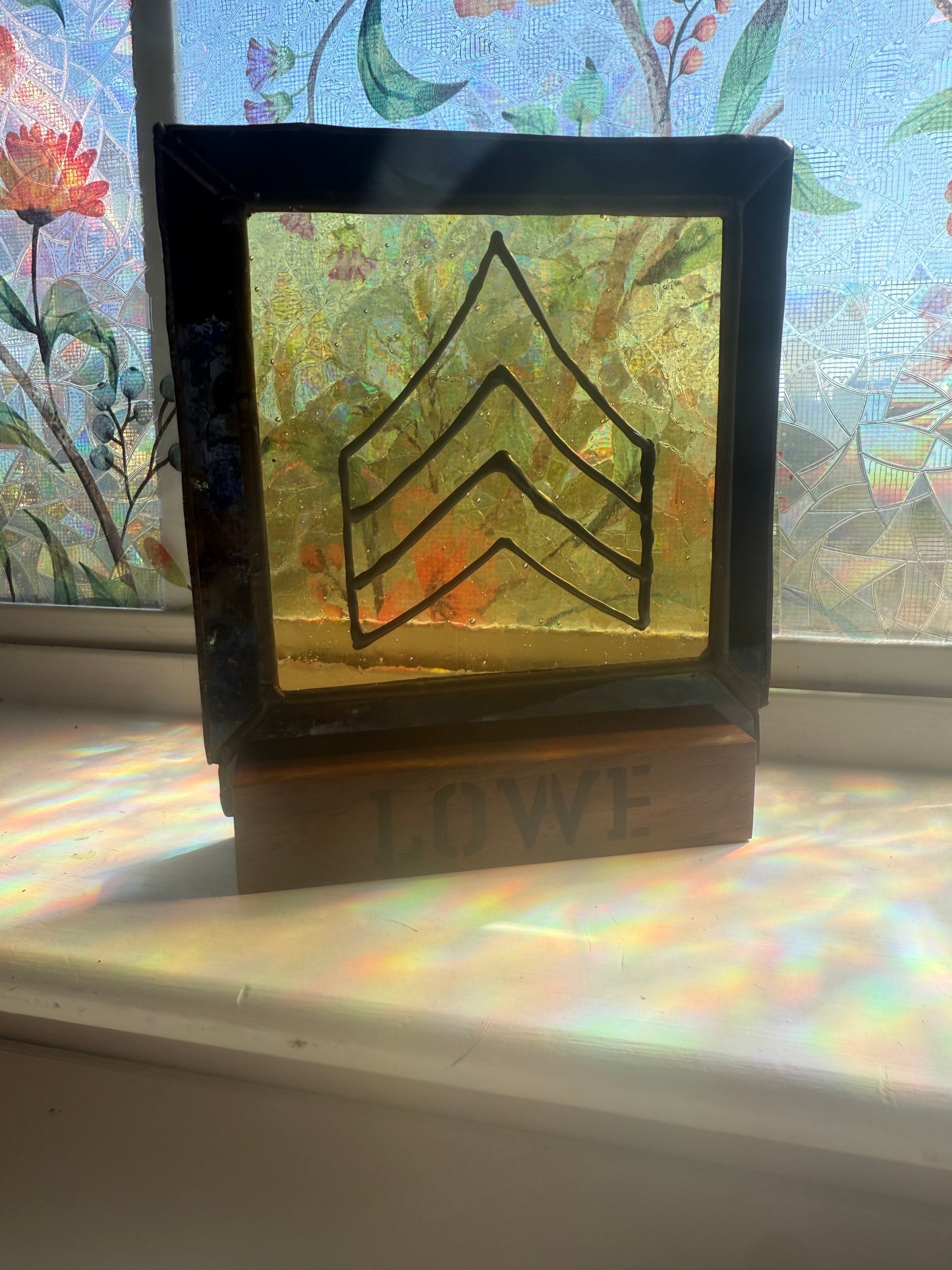 Custom Army Rank Stained Glass Plaque