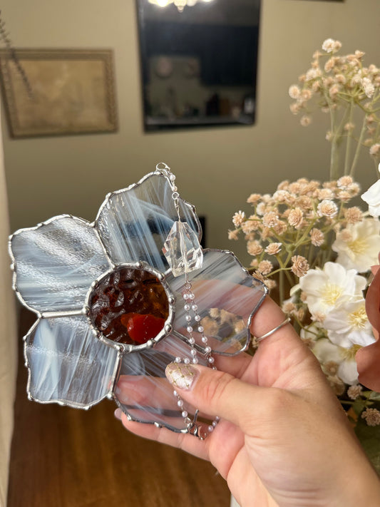 Daisy Stained Glass Suncatcher | Flower Car Accessory Suncatcher