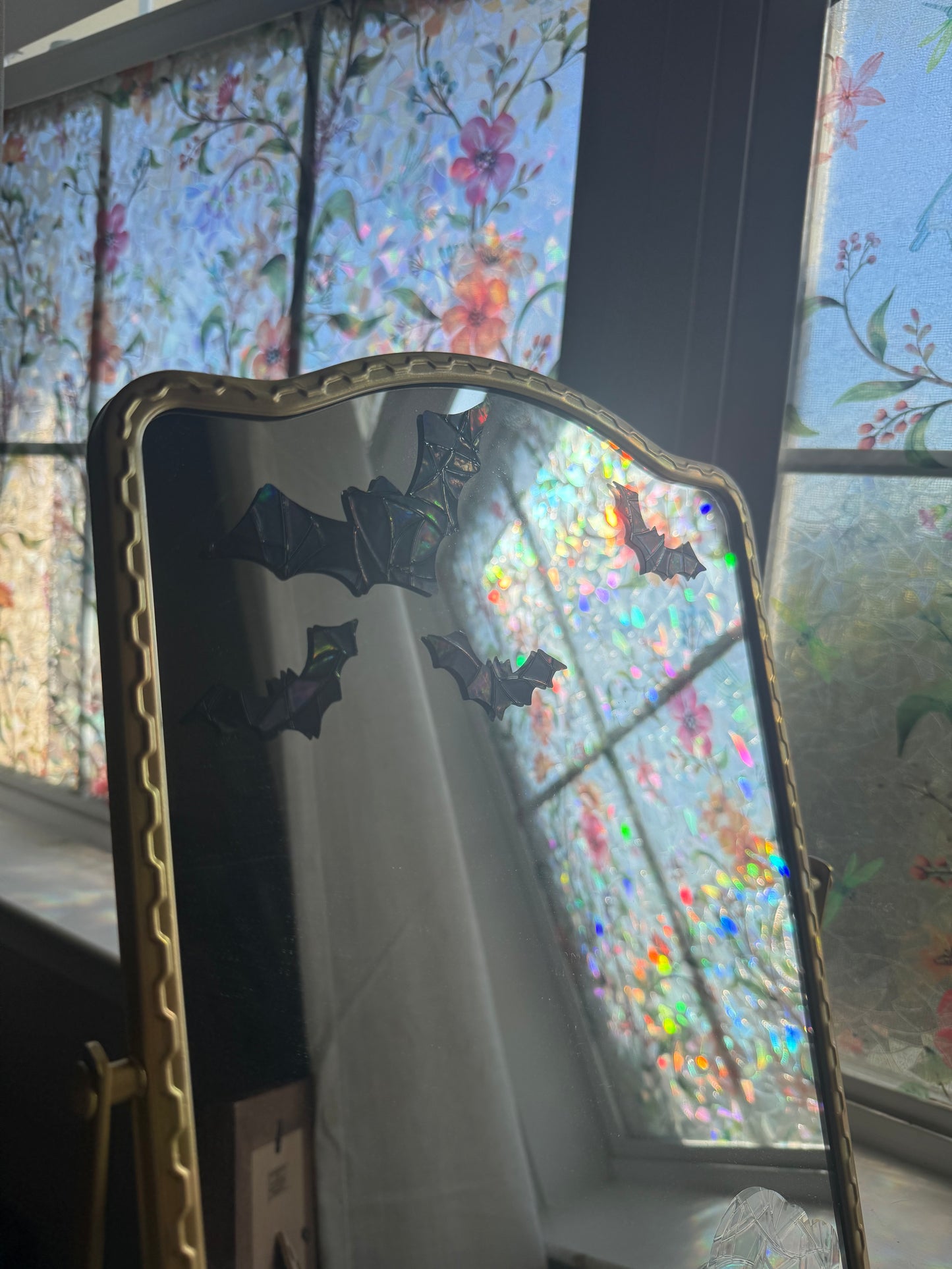 Bats Suncatcher | Halloween Window Sticker | Suncatcher Window Cling | Rainbow Window Decal