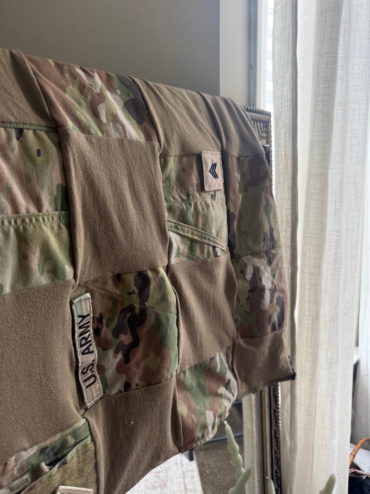 U.S. Army Baby Blanket Keepsake | Personal Army Uniform Keepsake Blanket | Tummy Time Nursery Blanket