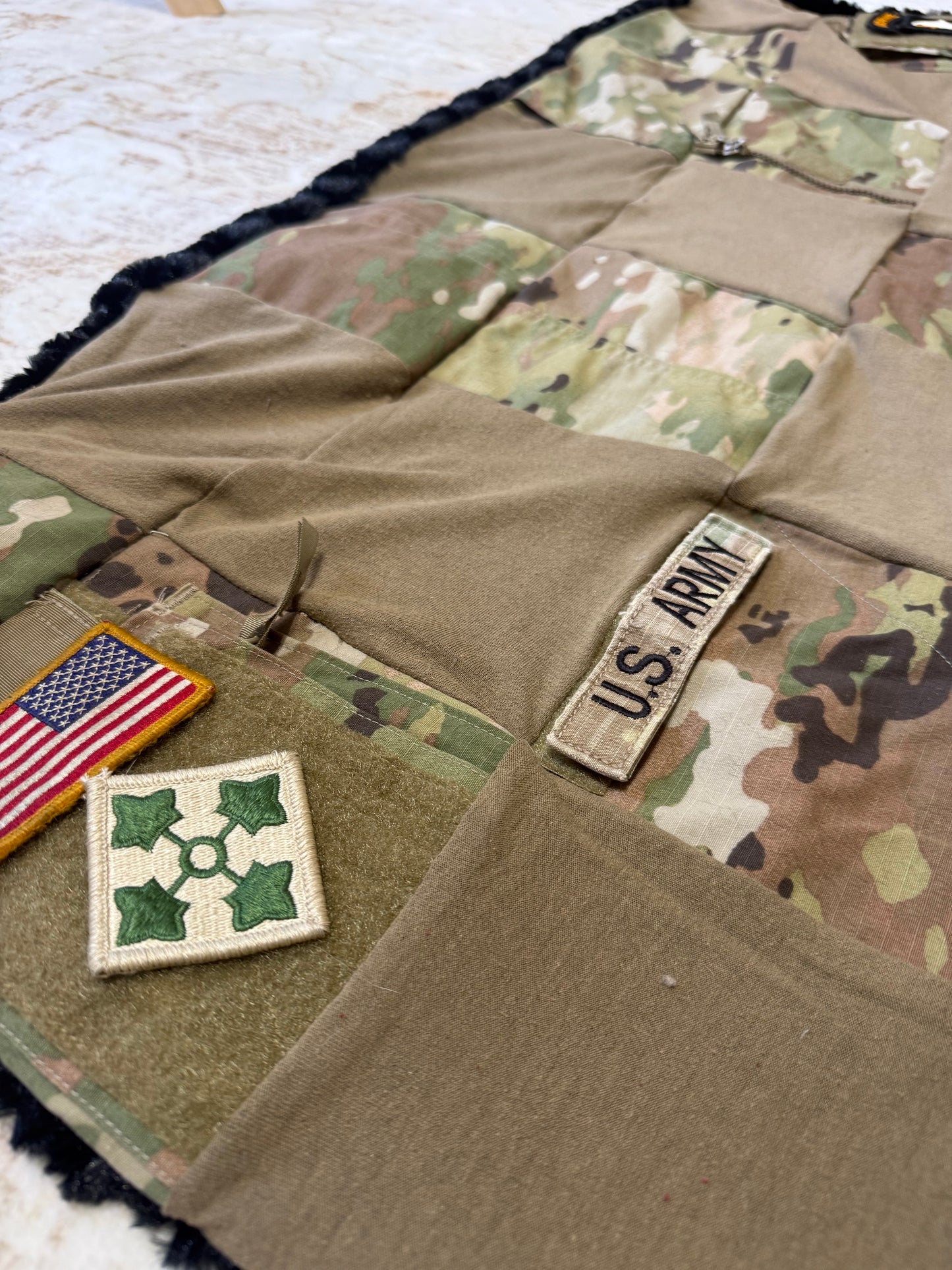 U.S. Army Baby Blanket Keepsake | Personal Army Uniform Keepsake Blanket | Tummy Time Nursery Blanket