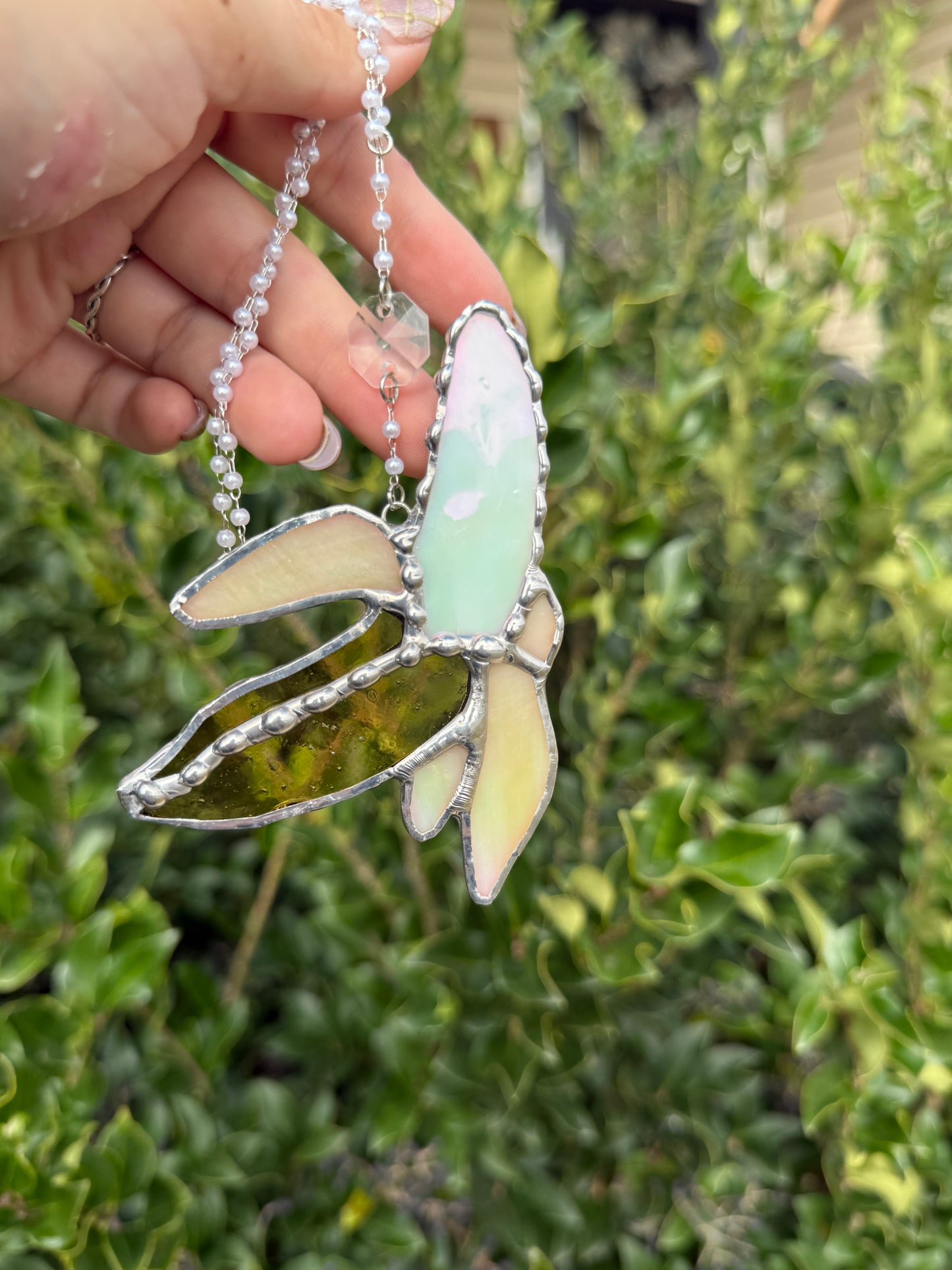 Peeled Banana Stained Glass Suncatcher | Banana Car Accessory Suncatcher