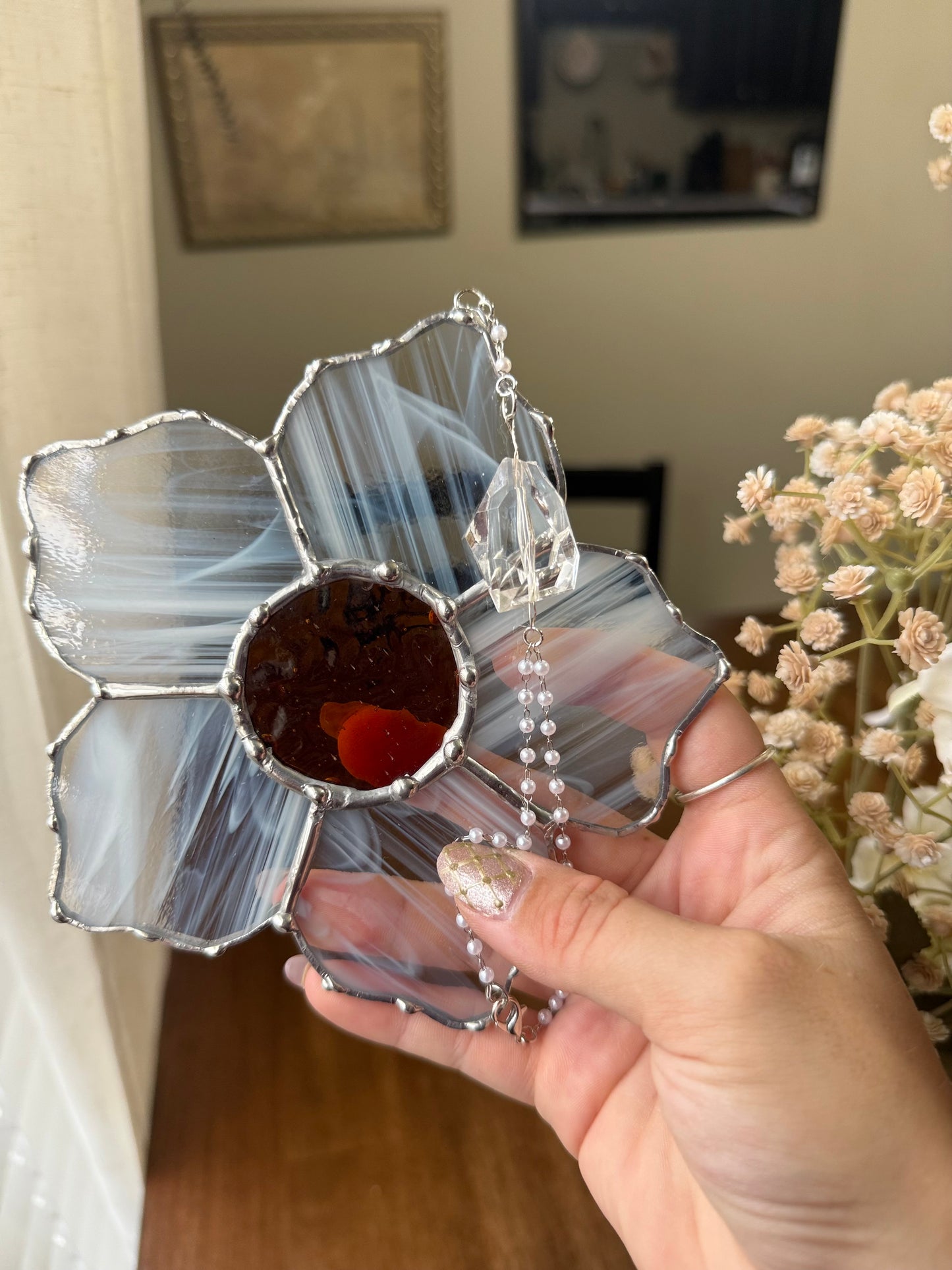 Daisy Stained Glass Suncatcher | Flower Car Accessory Suncatcher