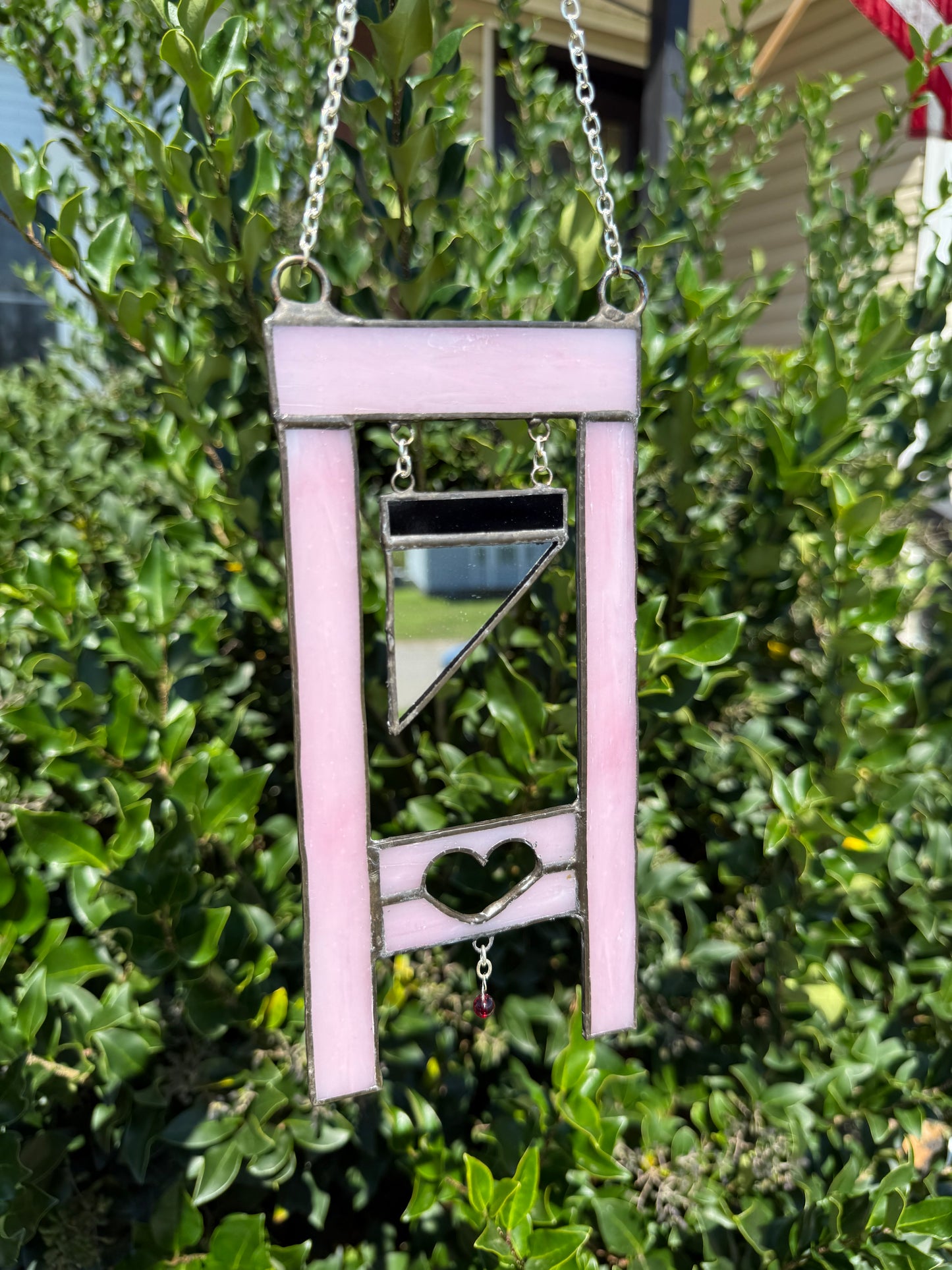 Heart Guillotine Stained Glass Suncatcher Heart | Stained Glass Mirror | Girly Pop Mirror | Guillotine Mirror