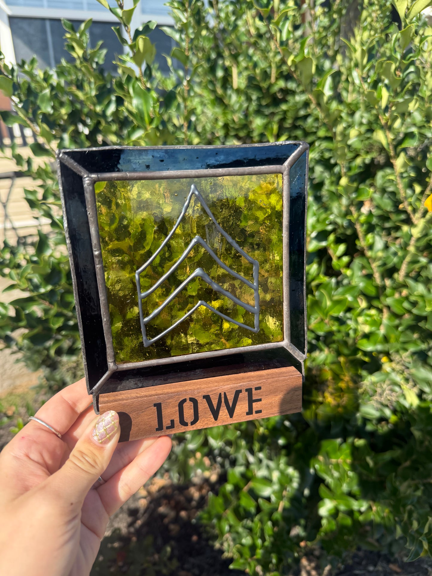 Custom Army Rank Stained Glass Plaque