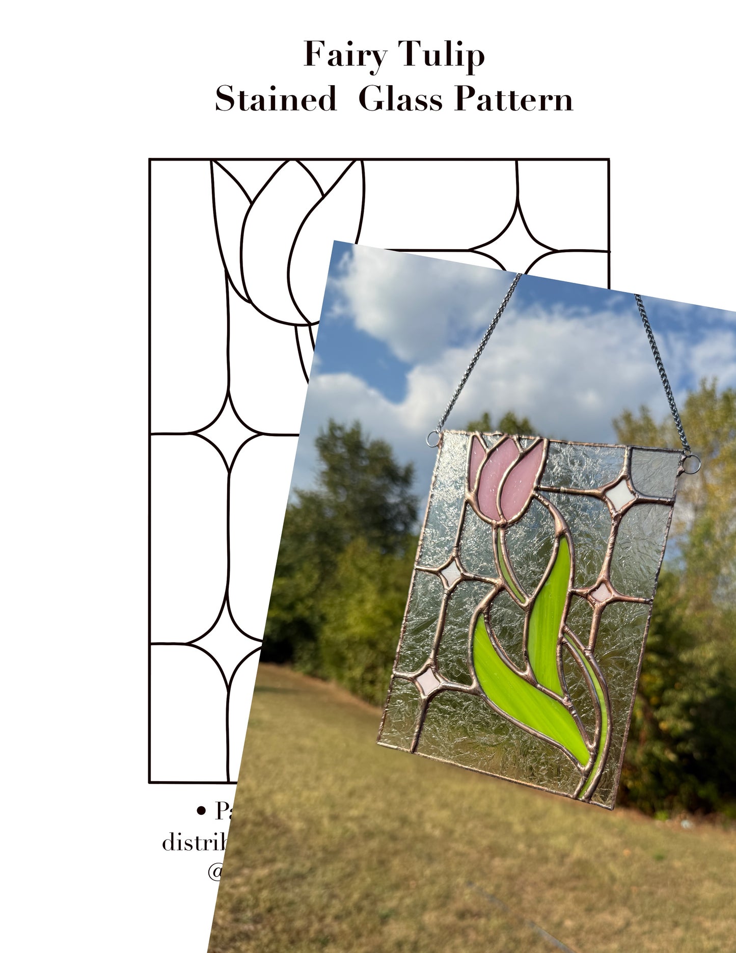 Fairy Tulip Garden Stained Glass Pattern