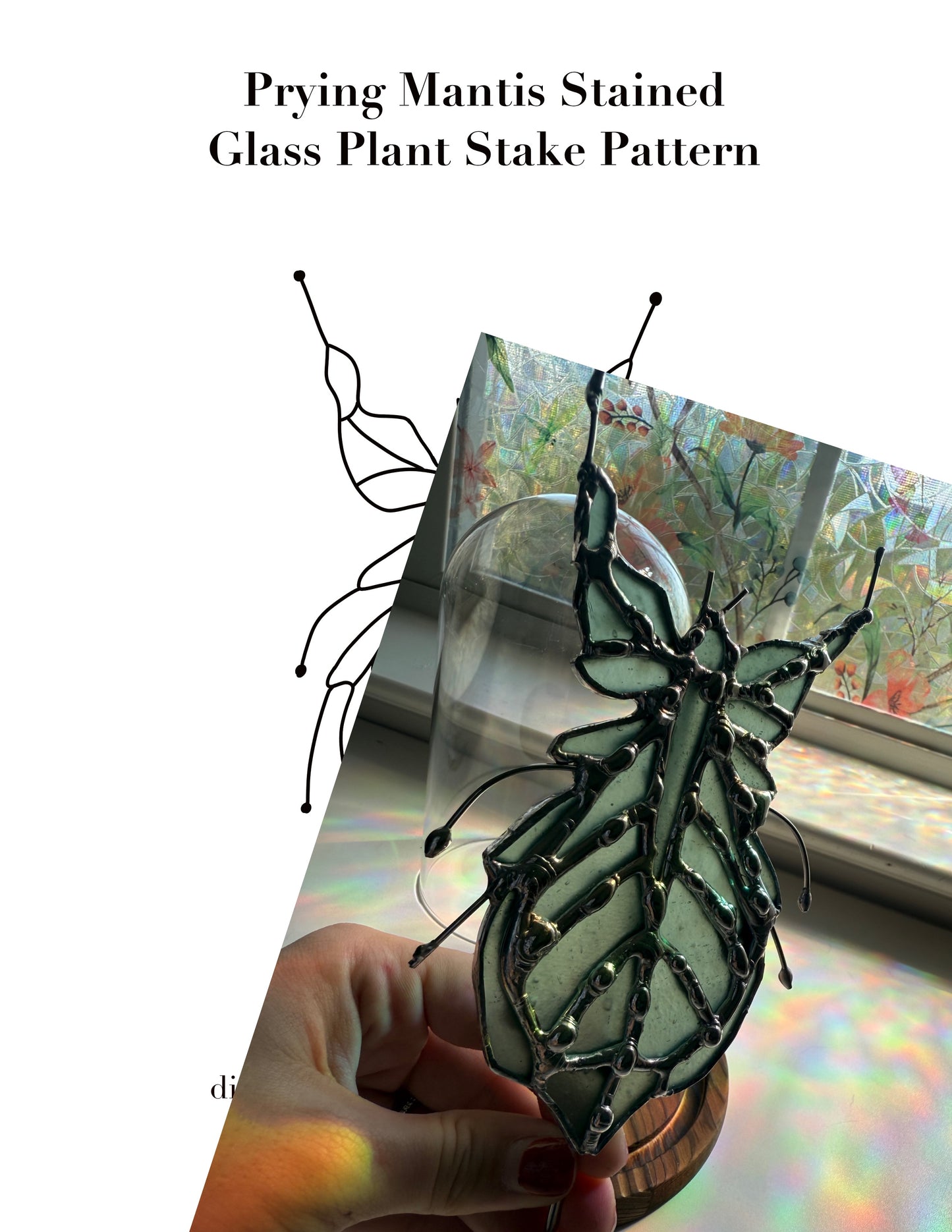 Prying Mantis Stained Glass Suncatcher Pattern