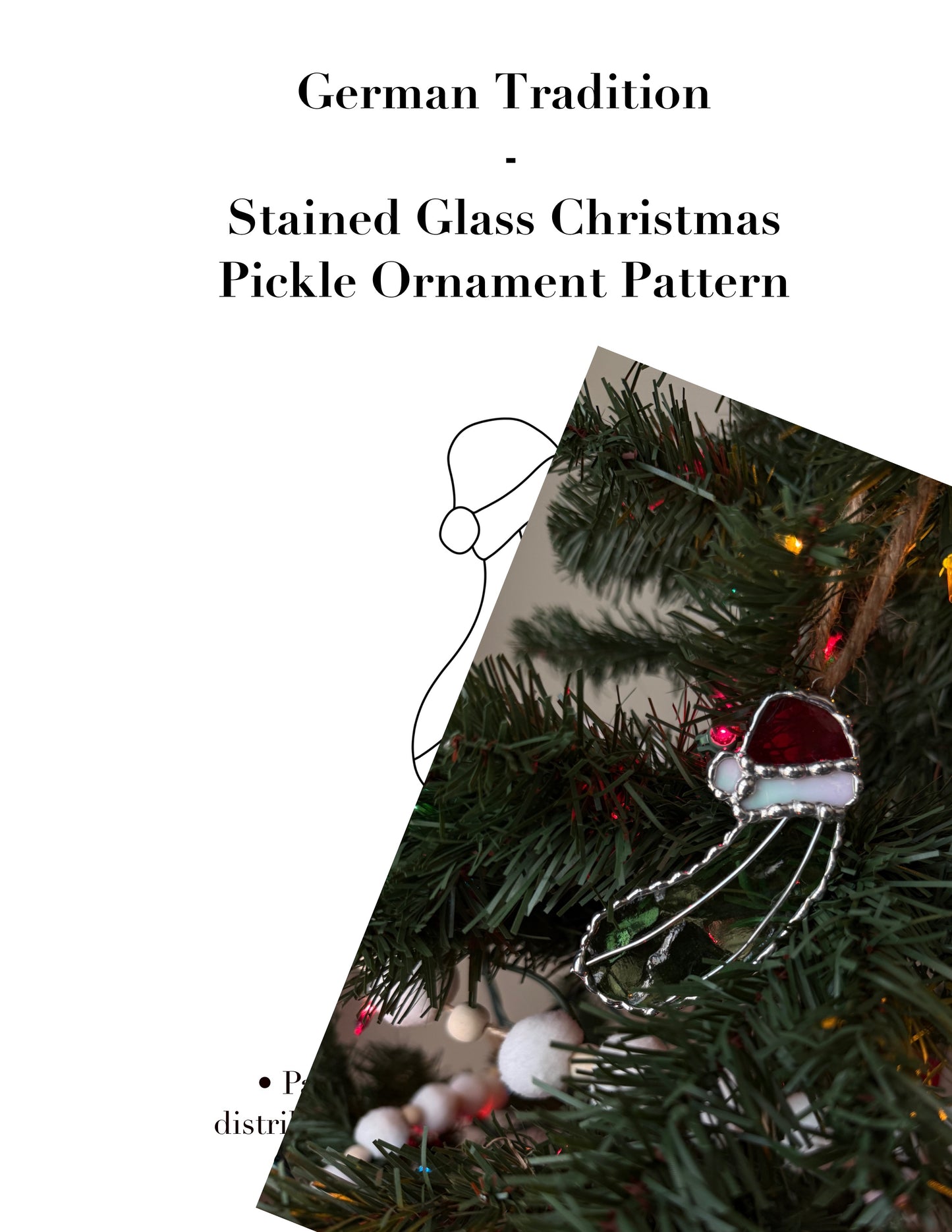 Christmas Pickle Ornament - Stained Glass Pattern