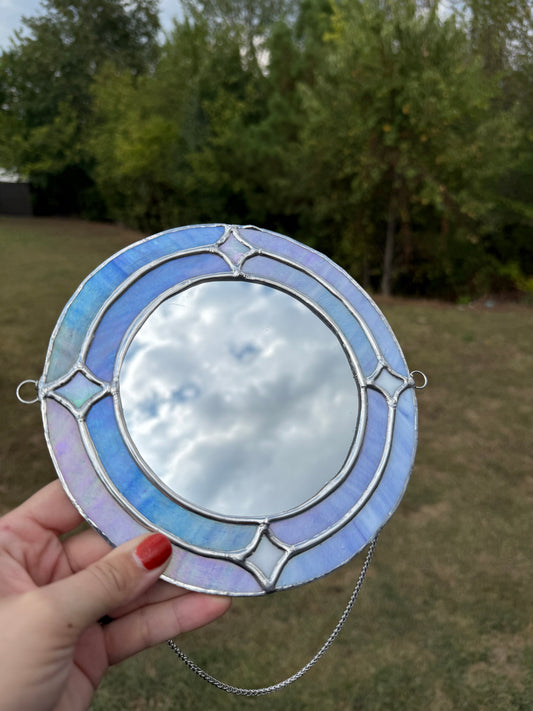 Starbursts Stained Glass Mirror | Girly Pop Mirror | Retro Girl Mirror