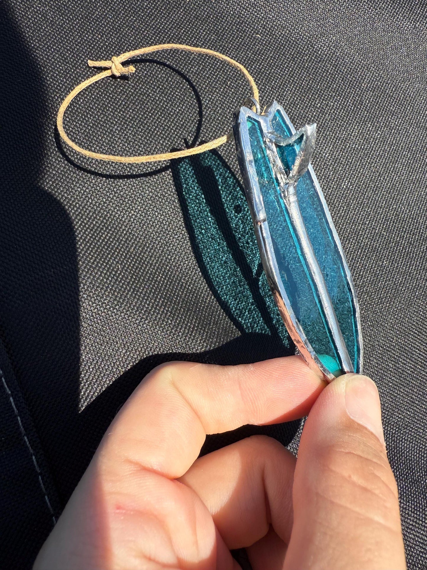 Tiny Surfboard Stained Glass Suncatchers/Surfboard Car Ornament/Christmas Ornament/Surfboard Keychain