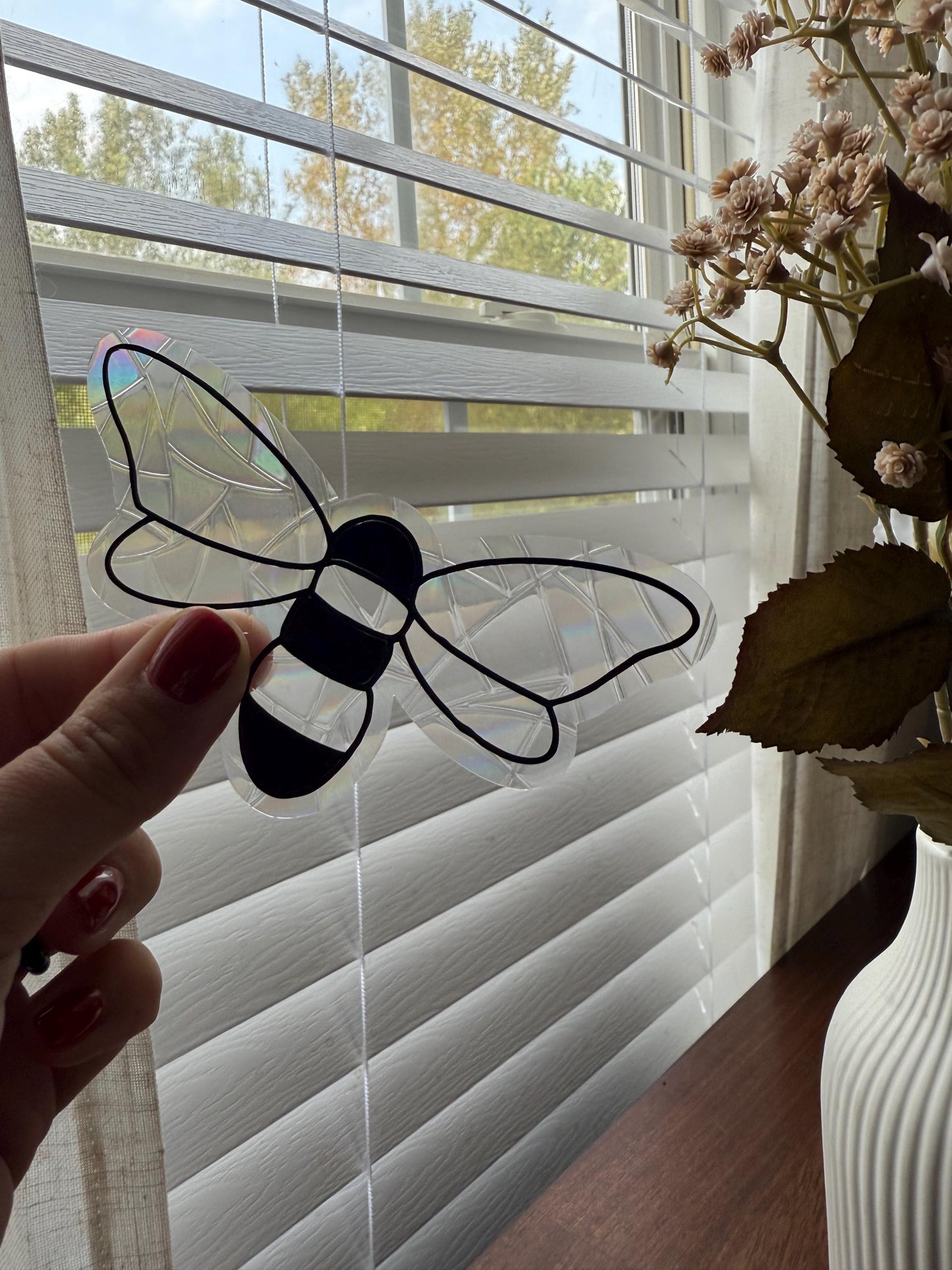 Honeybee Suncatcher | Bee Window Sticker | Suncatcher Window Cling | Rainbow Window Decal