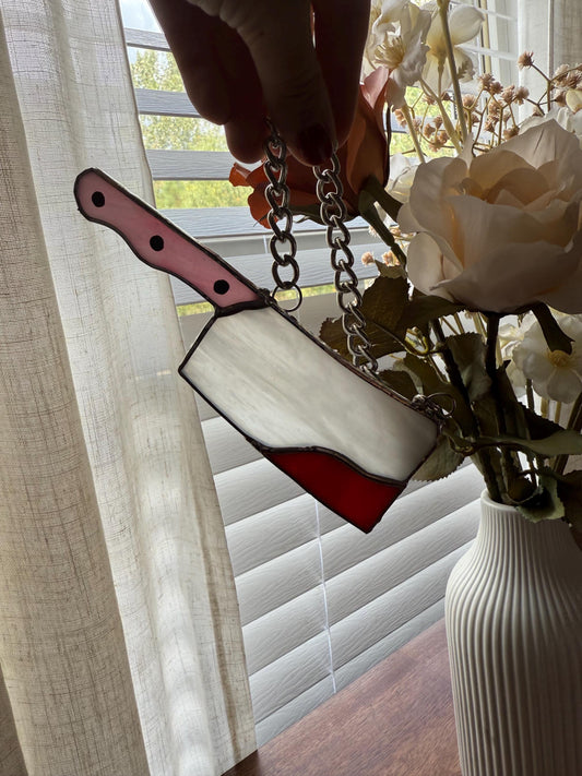 Bloody Knife Stained Glass Suncatcher | Goth Babe Decor