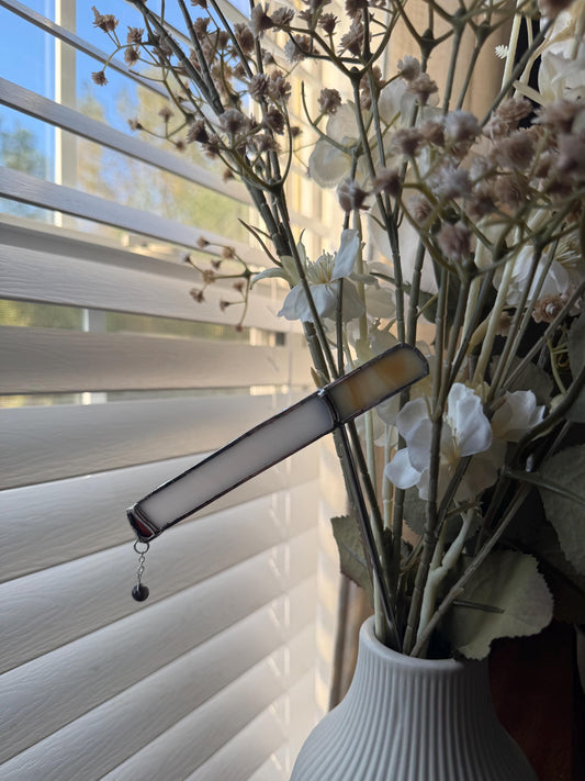 Cigarettes and Dreams Stained Glass Suncatcher - Plant Stake | Cottage Core Plant Decor