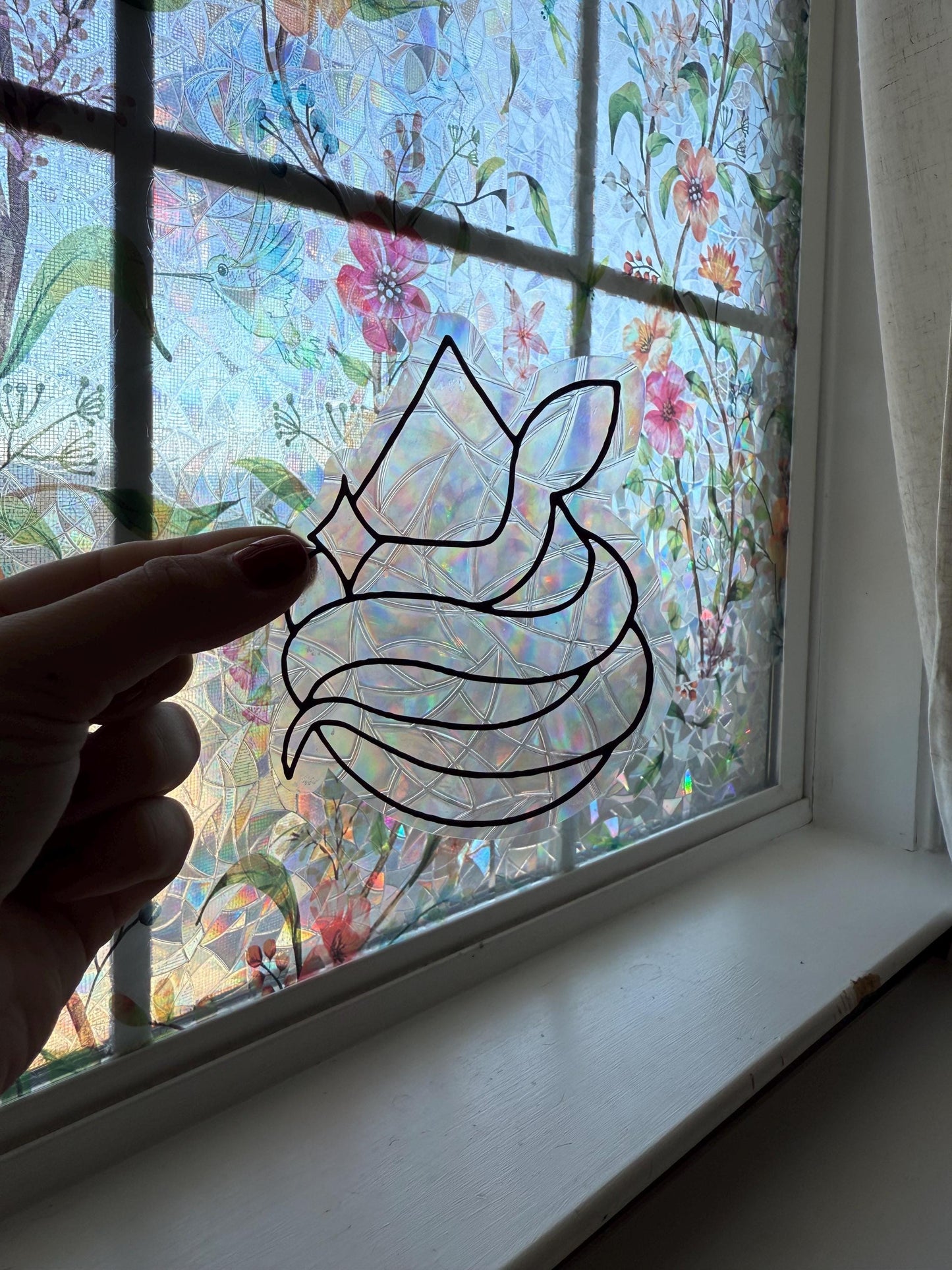 Raindrop Snake Suncatcher | Viper Window Sticker | Suncatcher Window Cling | Rainbow Window Decal