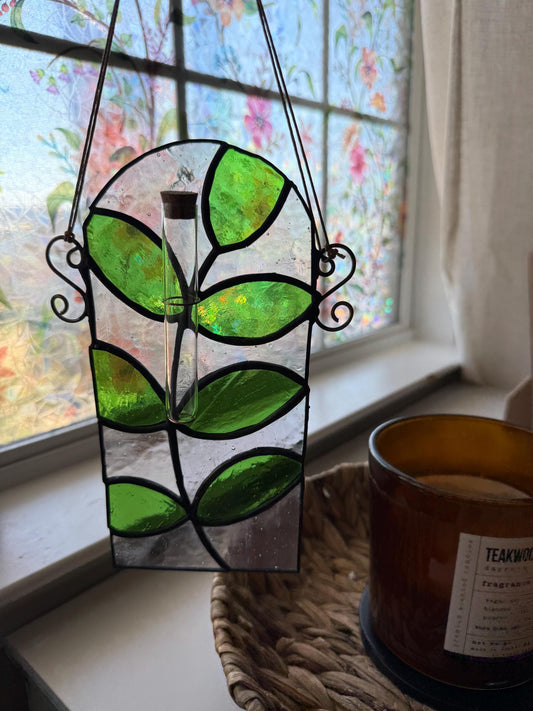 Olive Branch Plant Propagation Station Stained Glass Pattern