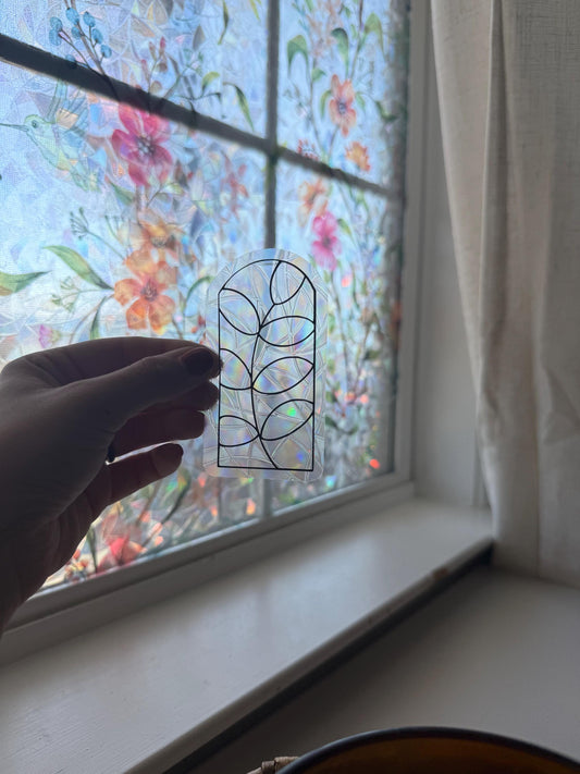 Olive Branch Suncatcher | Cottage Core Window Sticker | Suncatcher Window Cling | Rainbow Window Decal