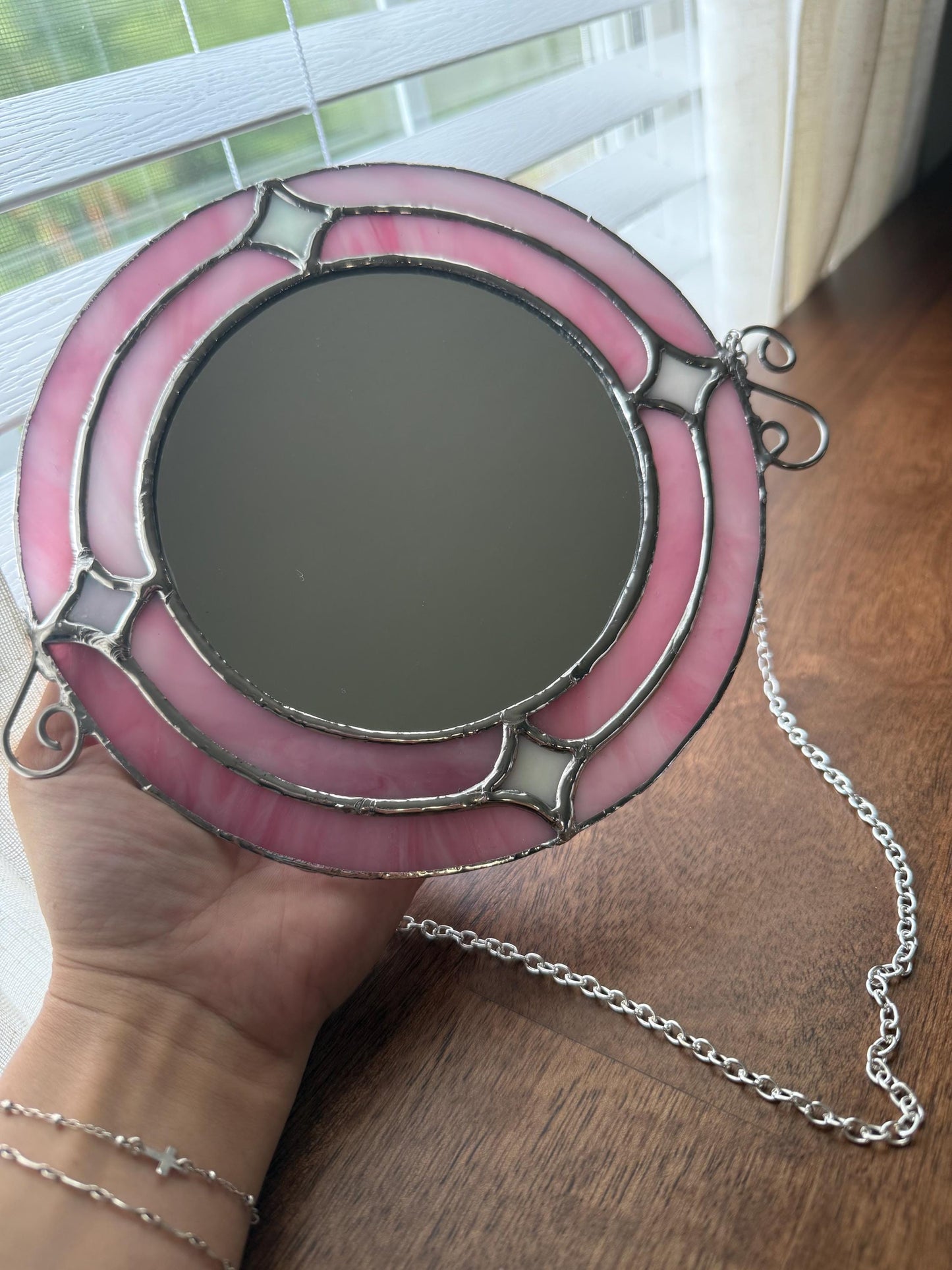 Starbursts Stained Glass Mirror Pattern