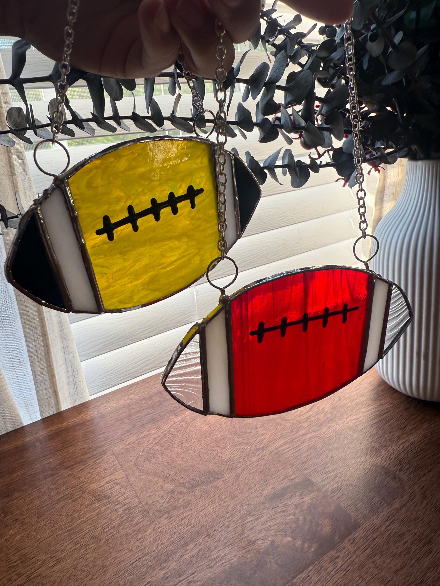 Football Stained Glass Suncatcher - Customizable to Team