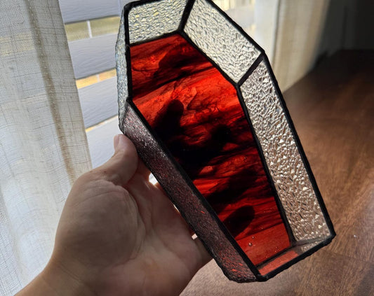 Halloween Coffin Stained Glass Jewelry Holder